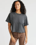 Relaxed Crop Tee- Stretch Limo