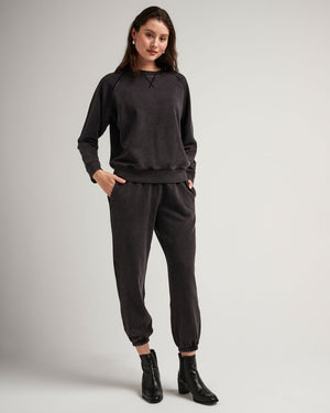 Recycled Fleece Classic Sweatpant- Mineral Black