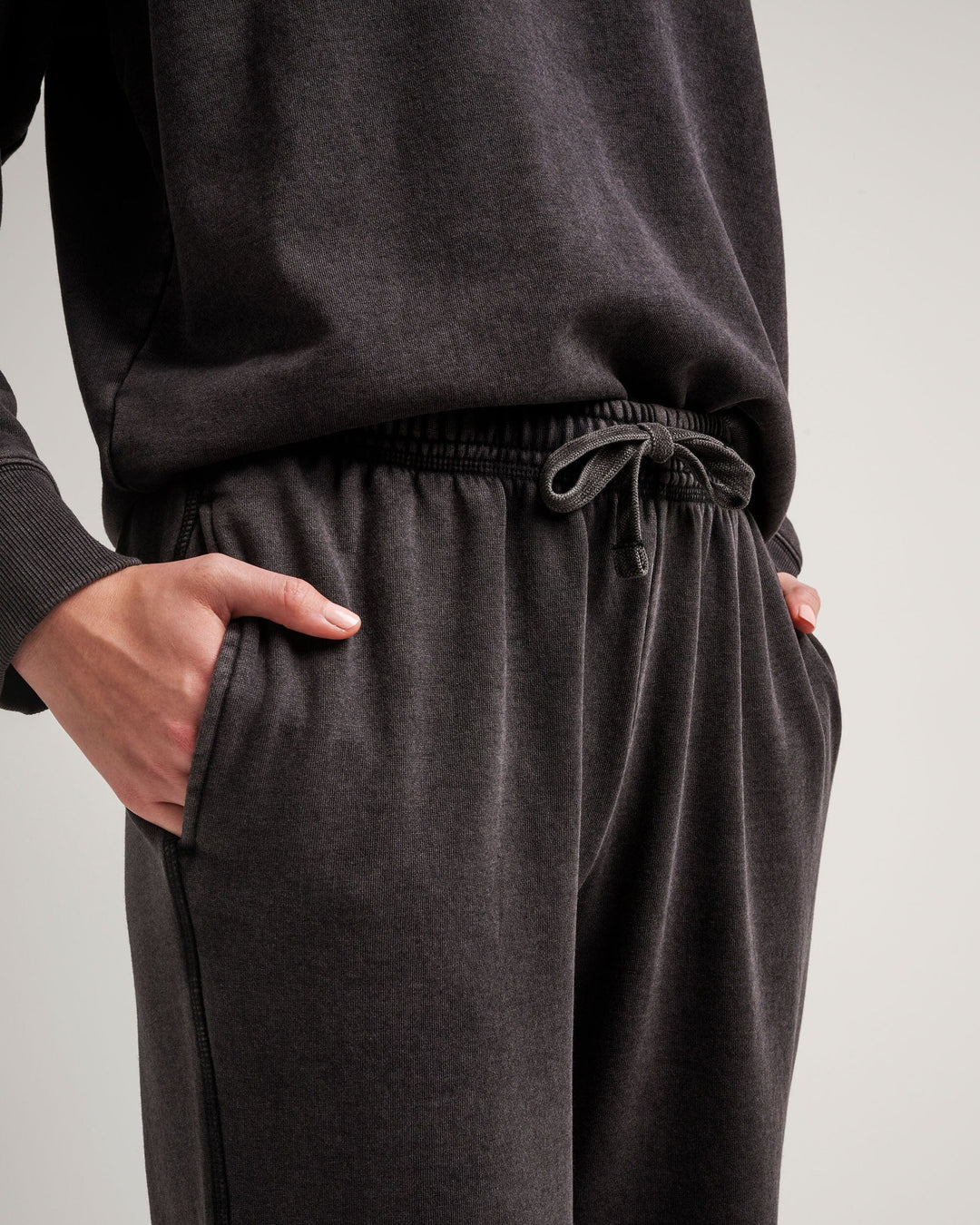 Recycled Fleece Classic Sweatpant- Mineral Black