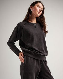 Women's Recycled Fleece Sweatshirt- Mineral Black