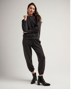 Women's Recycled Fleece Sweatshirt- Mineral Black