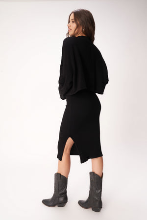 Throw & Go Sweater Rib Midi Skirt