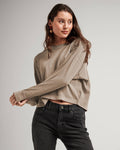 Relaxed Crop LS- Warm Grey
