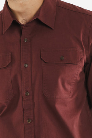 Eugene Utility Shirt- Burgundy