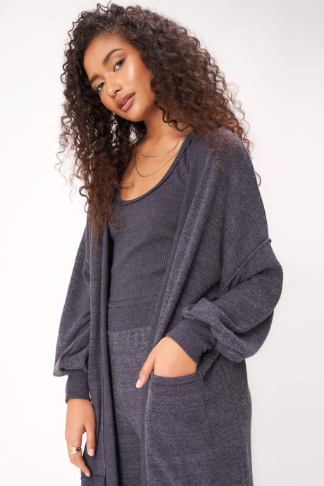 Just Relax Heathered Seamed Cardigan