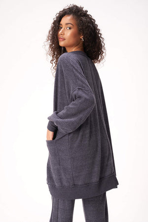 Just Relax Heathered Seamed Cardigan