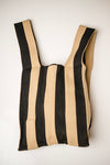 Knitty Tote-Black & Tan Stripe