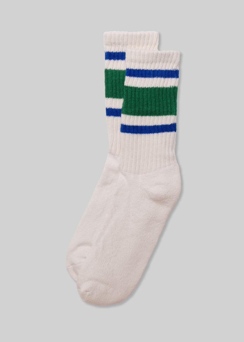 Retro Stripe Socks- Kelly Green/Royal