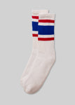 Retro Stripe Socks- Royal/Red
