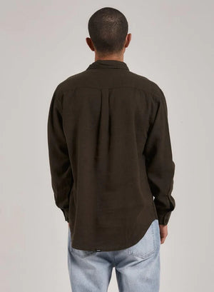 Minimal Oversize Longsleeve Shirt- Tarmac