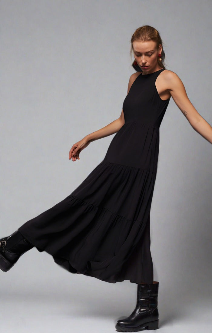 Tiered Maxi Dress- Black