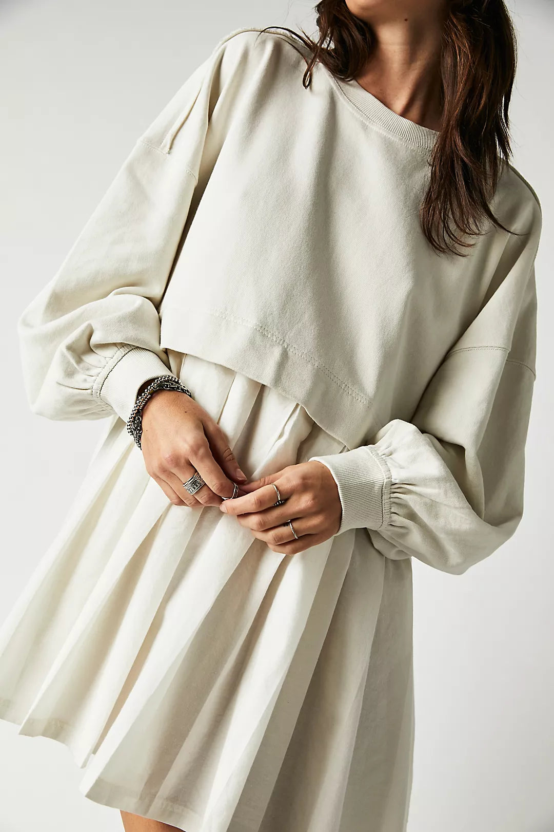 Eleanor Sweatshirt Dress- Grey Combo