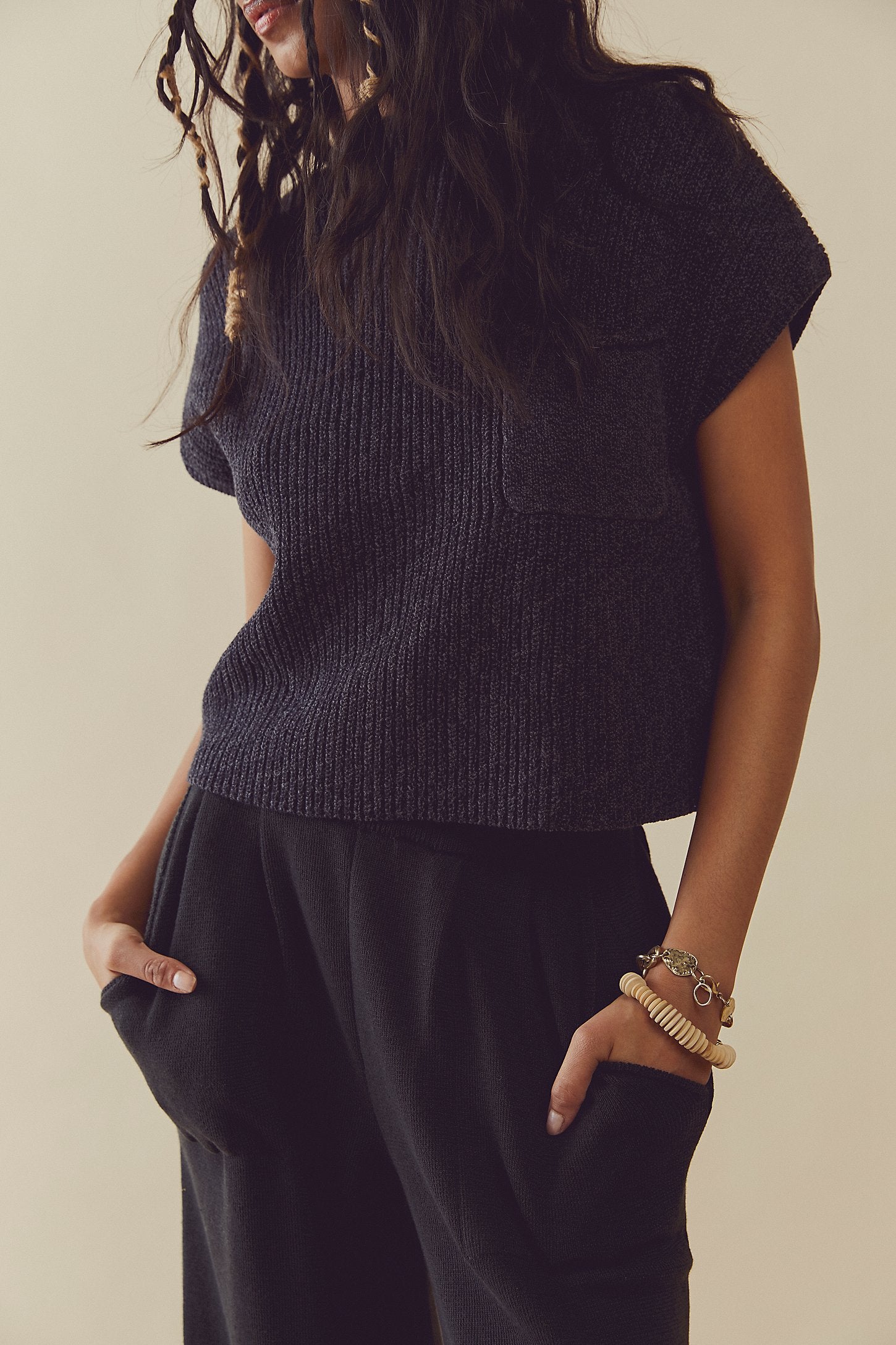 Freya Sweater Set- Black Charcoal Combo