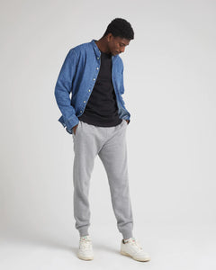 Recycled Fleece Tapered Sweatpant- Heather Grey