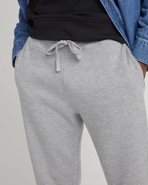 Recycled Fleece Tapered Sweatpant- Heather Grey