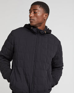Quilted Modal Bomber Jacket- Black