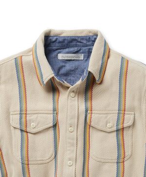 Blanket Shirt- Wheat Rainbow Stripe