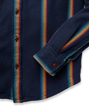 Blanket Shirt- Marine Rainbow Stripe