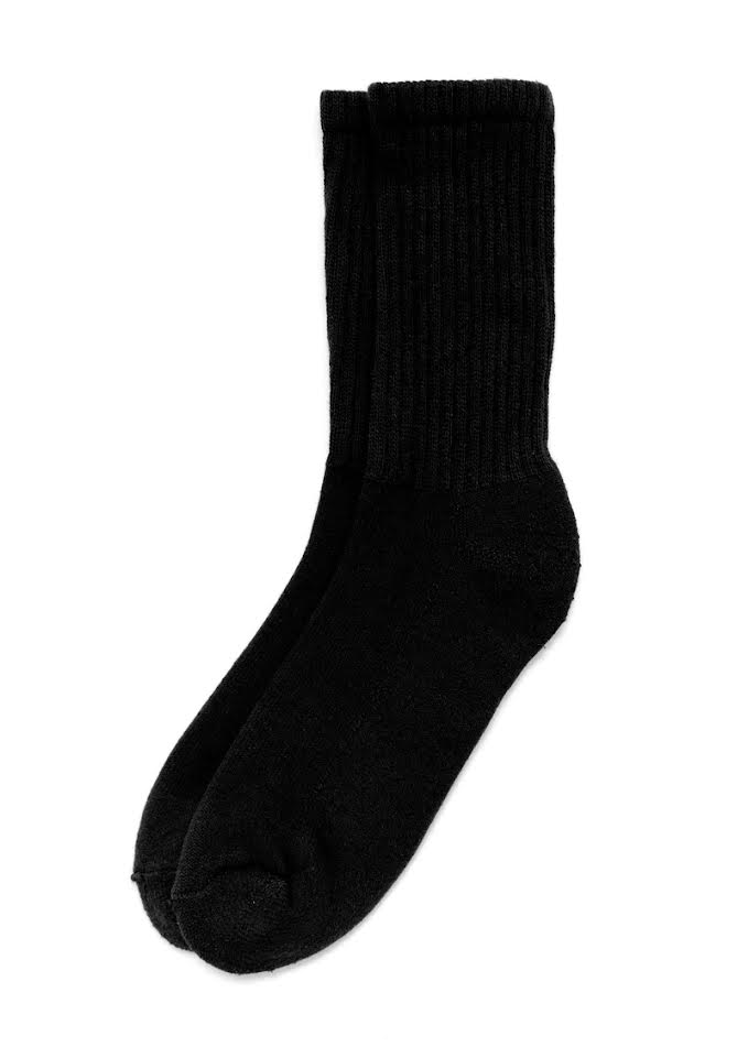 Retro Solid Socks- Washed Black