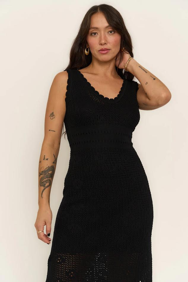 Valentina Midi Dress- Black