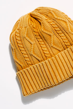 Stormi Washed Cable Beanie- Butterscotch