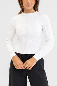 Classic Knit Long Sleeve- White
