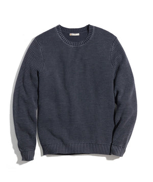 Garment Dye Crew Sweater- Washed Black