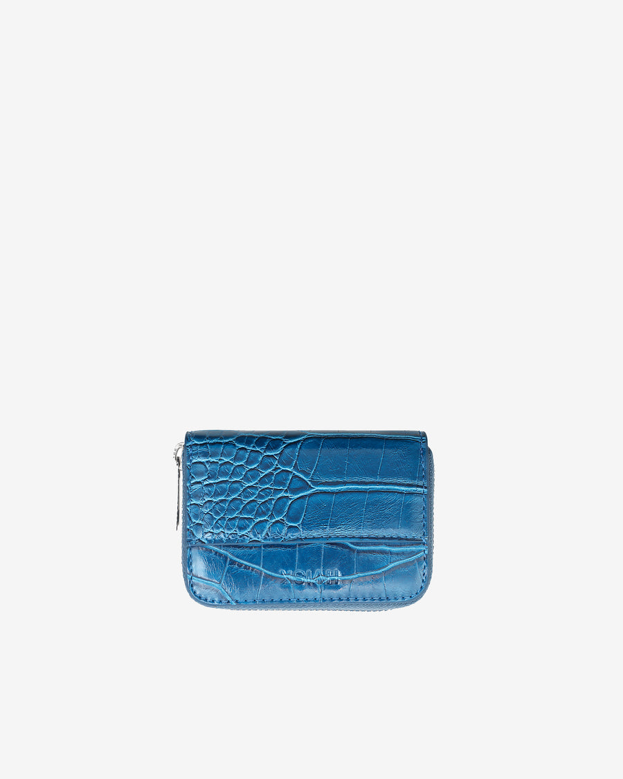 Wallet Zip Shiny Croco- Navy Blue