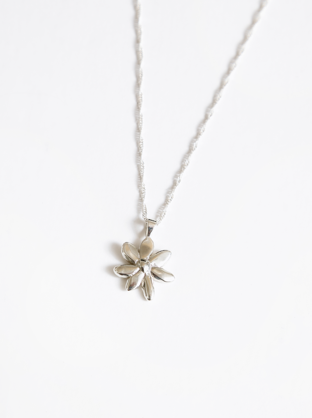 Flower Charm Necklace- Sterling Silver