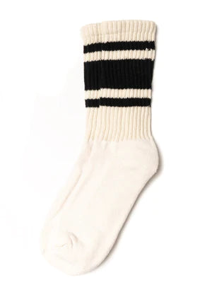Retro Mono Stripe Socks- Black