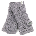 Flower Crochet Hand Warmers- Ash