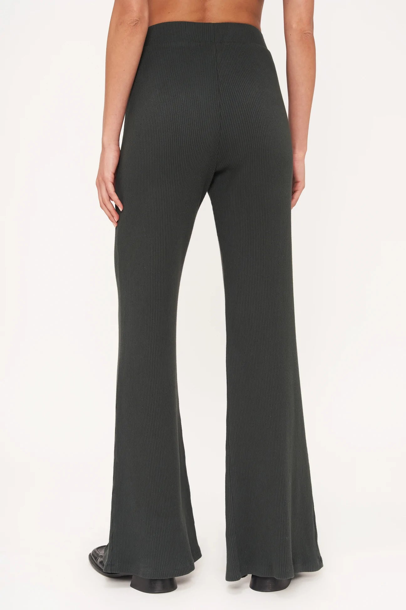 Dylan Front Slit Rib Pant- Midnight Forest